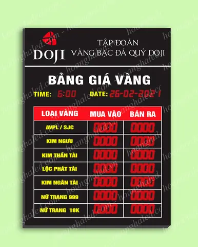 Bảng Điện Tử Giá Vàng