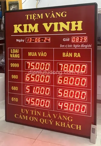 Bảng Điện Tử Giá Vàng