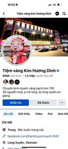 Giá Vàng Tiệm Vàng Kim Hương An Giang