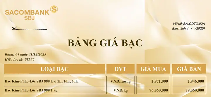 Bảng Giá Bạc Sacombank Sbj Hôm Nay: Mức Mua‑bán, Cách Xem Và Lưu Ý Cho Nhà Đầu Tư Bảng Giá Bạc Sacombank Sbj Hôm Nay: Mức Mua‑bán, Cách Xem Và Lưu Ý Cho Nhà Đầu Tư
