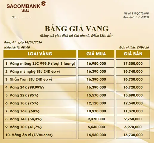 Ty Giá Vàng 18k