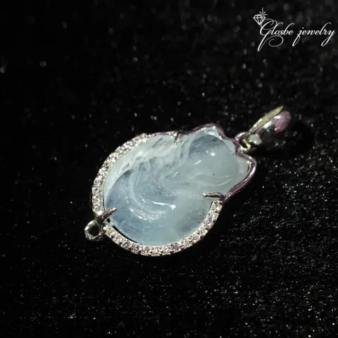 Mặt Dây Chuyền Hồ Ly Đá Aquamarine