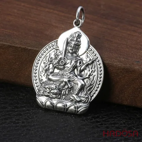 Mặt Dây Chuyền Văn Thù Bồ Tát Bằng Bạc Mặt Dây Chuyền Văn Thù Bồ Tát Bằng Bạc