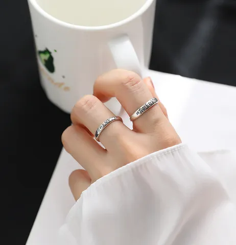 Nhẫn Bạc Khắc Thần Chú Om Mani Padme Hum