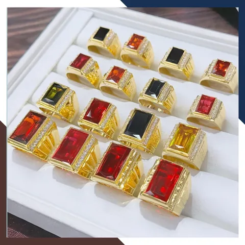 Nhẫn Nam Vàng 18k Hột Đen