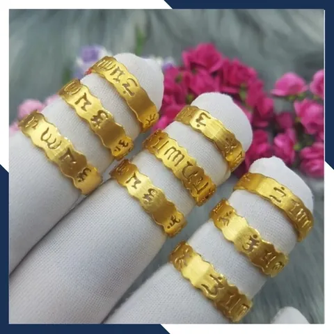 Nhẫn Om Mani Padme Hum Vàng 24k
