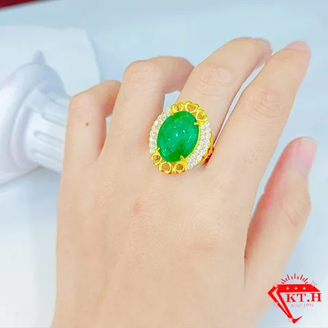 Nhẫn Vàng Hột Cẩm Thạch Nam