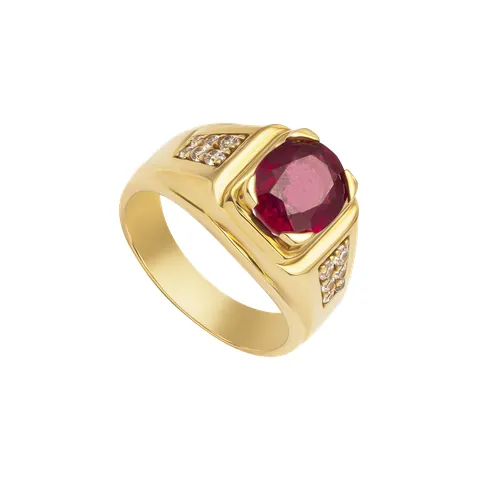Nhẫn Vàng Nam Đá Ruby Đỏ Nhẫn Vàng Nam Đá Ruby Đỏ