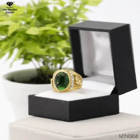 Nhẫn Vàng Nam Mặt Đá Xanh Nhẫn Vàng Nam Mặt Đá Xanh