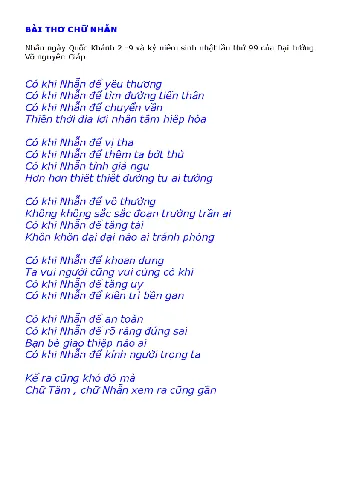 Tìm Hiểu Bài Thơ "nhẫn" Và Câu "có Khi Nhẫn Để Yêu Thương": Tác Giả, Văn Bản Và Ý Nghĩa